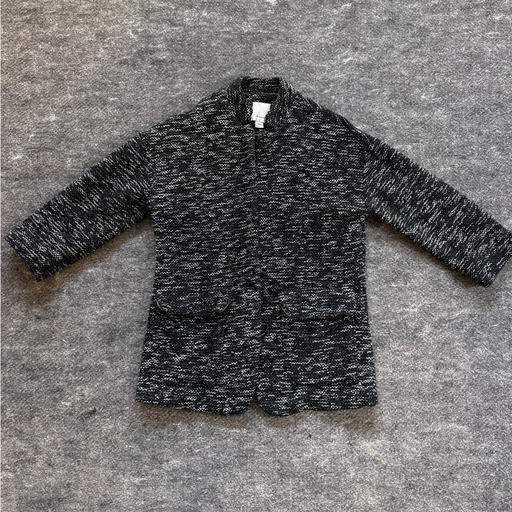 Anthropologie Black and White Textured sweater Jacket